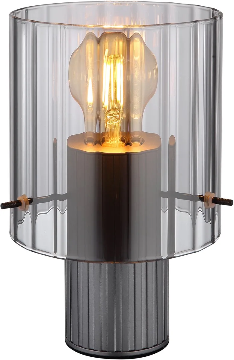 Tafellamp - TULIVAR - glas - Ø 14cm - E27 - 15904TS fra Globo i Sort – produktbillede 1 af 3