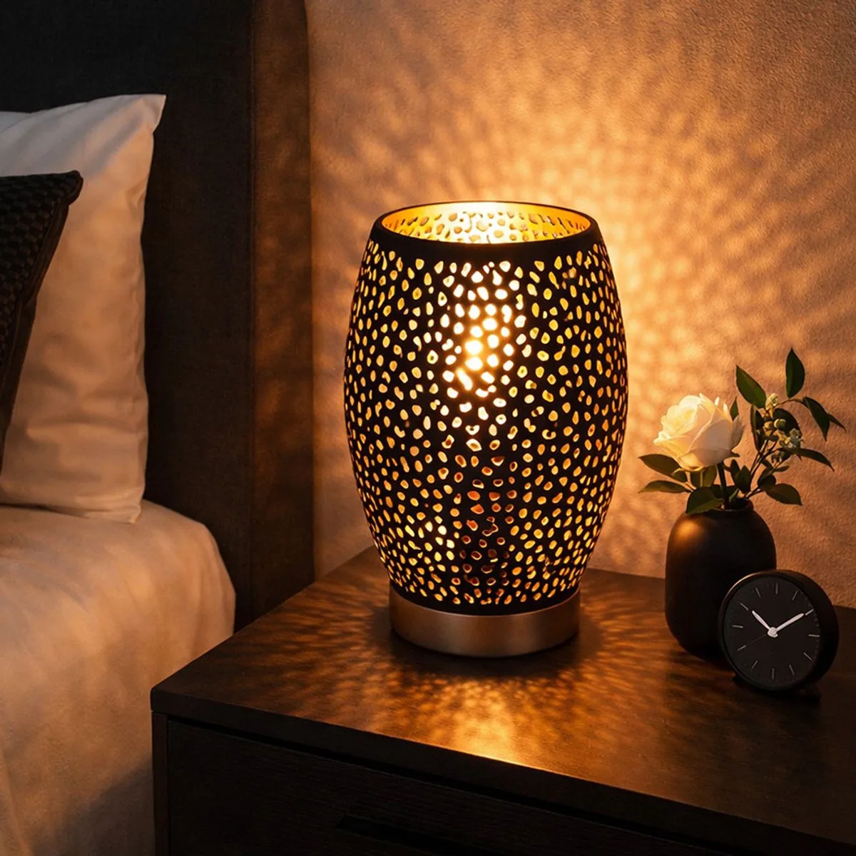 Tafellamp woonkamer eetkamer decor leeslamp goud zwart in set incl. LED lamp de Globo en Blanc – photo produit