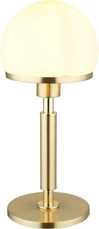 Tafellamp woonkamer tafellamp nachtlamp messingkleurig, metaal glas, 1x E27 fitting, DxH 18x40 cm by Globo in Brass – product photo 1 of 3
