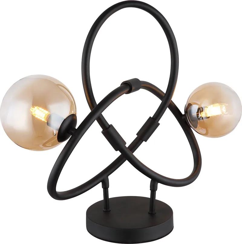 Tafellamp - zwart - Tuberius - glas metaal - design lamp - G9 - 56141-2T de Globo en Laiton – photo produit
