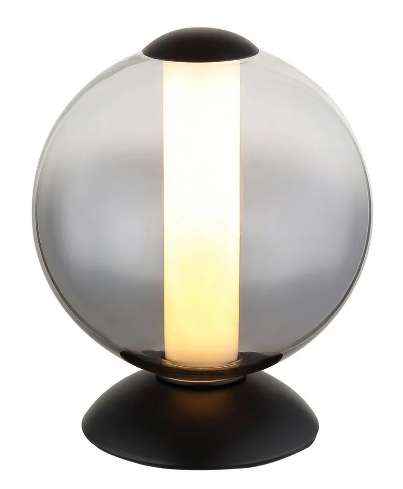Tischleuchte LACY, LED fest integriert, Warmweiß, Tischlampe Nachttischlampe Deko-Tischleuchte Schlafzimmer von Globo in Schwarz – Produktfoto