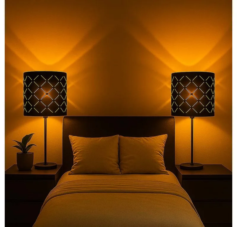 Tischleuchte, Leuchtmittel nicht inklusive, 2er Set Tisch Lampen Wohn Schlaf Zimmer Beleuchtung Lese de Globo en Noir – photo produit