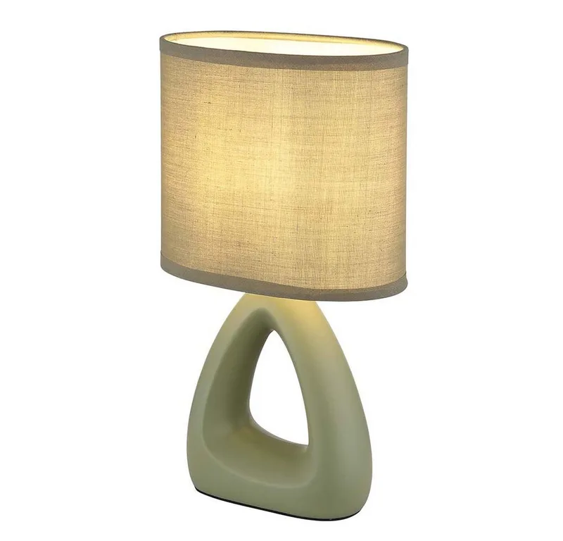 Tischleuchte, Leuchtmittel nicht inklusive, Tischlampe Tischleuchte Nachttischlampe Keramik Wohnzimmerlampe Textil de Globo en Vert – photo produit