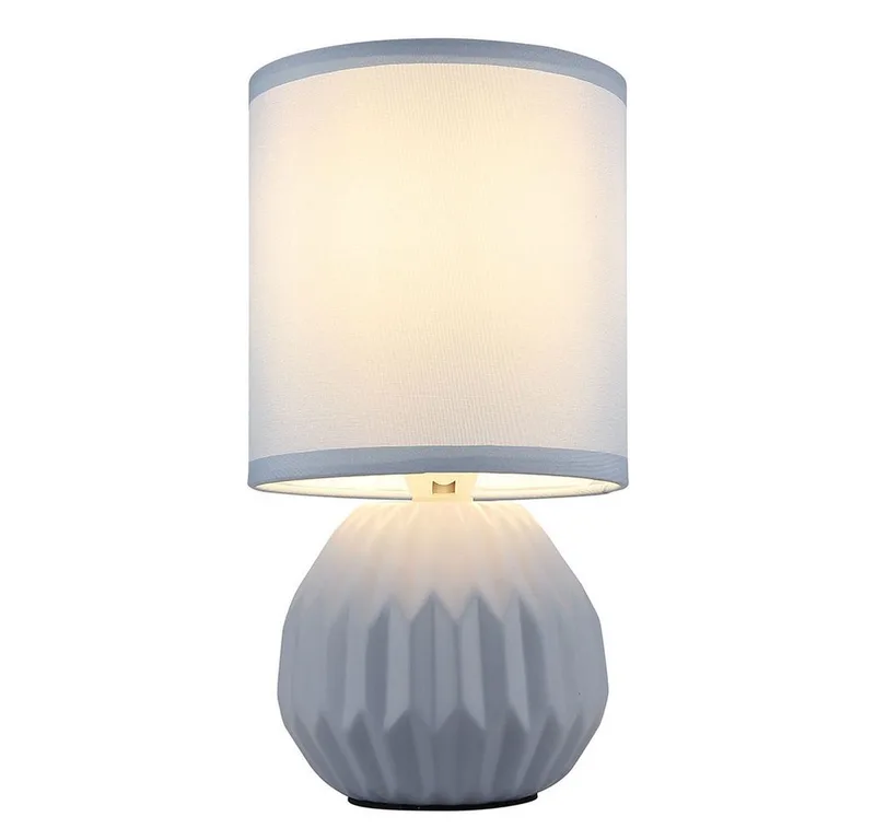 Tafellamp, lichtbron niet inbegrepen, tafellamp nachtkastlamp keramiek textiel H 23 cm van Globo in Blauw – productfoto