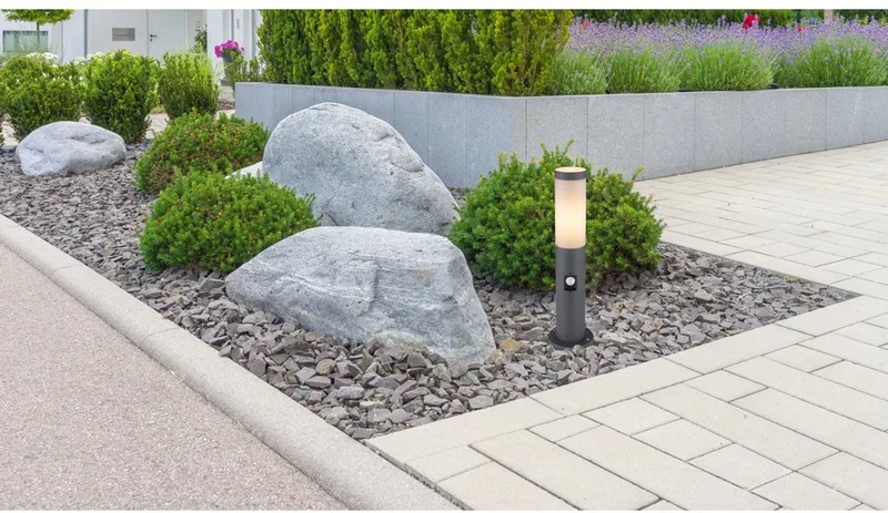 Tuinlamp Boston met wit en sensor - 3158AS fra Globo i Antracit – produktbillede