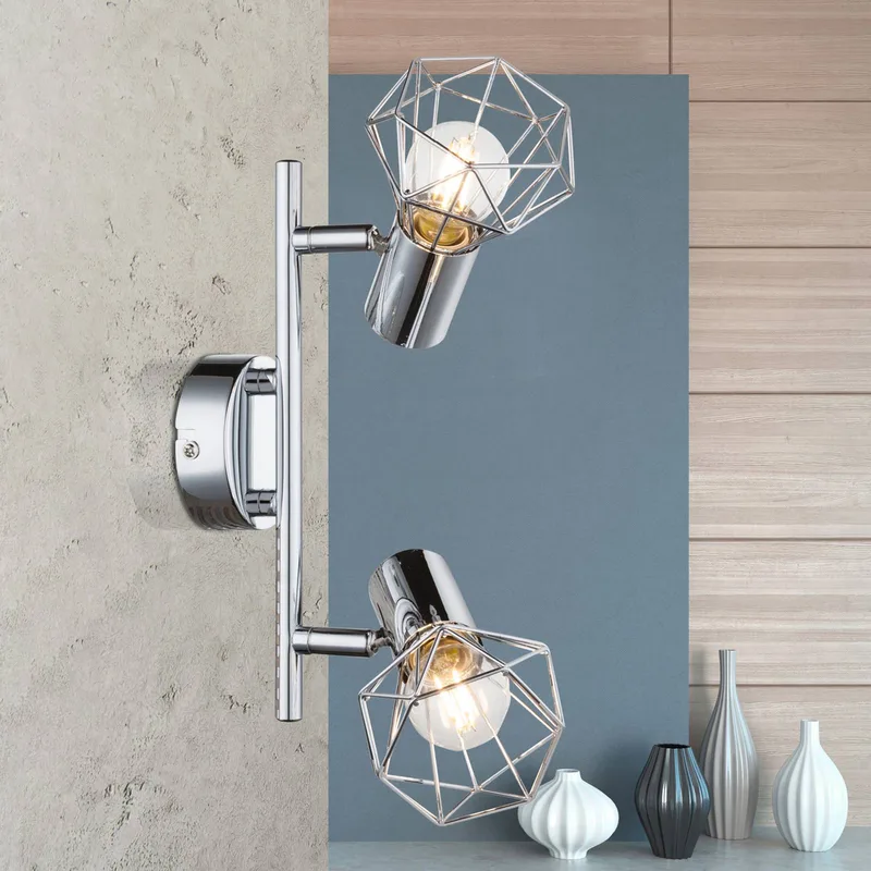 Ultramoderne plafondlamp Daiva 2 lichtbr de Globo en Chrome – photo produit