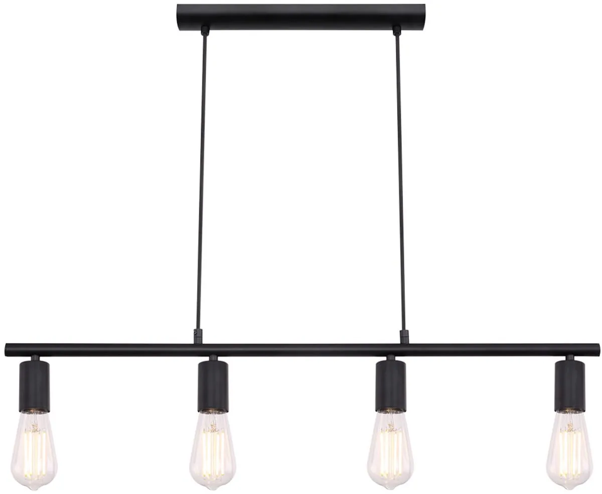 VINTAGE plafond hanglamp woonkamer eetkamer verlichting 58008-4H de Globo en Noir – photo produit