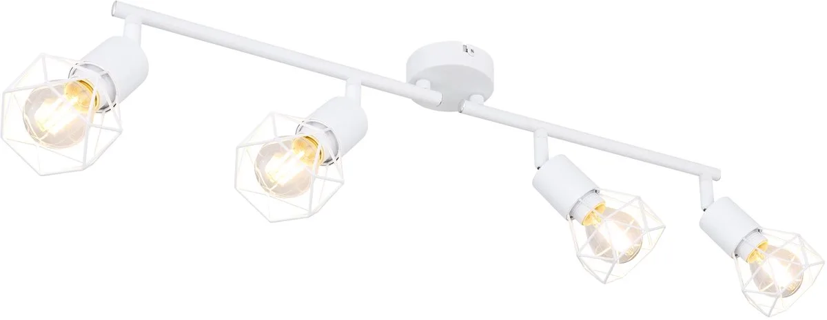 VINTAGE plafondlamp eetkamerverlichting kooi spot verstelbaar van Globo in Wit – productfoto