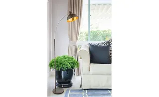 Vloerlamp - Anita - metaal - booglamp - E27 - 24703SR fra Globo i Brun – produktbillede 2 af 3