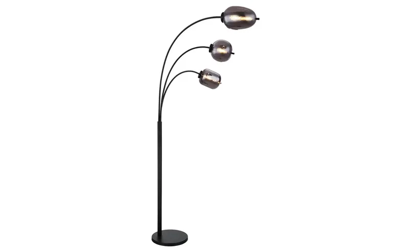 Vloerlamp GIUSEPPE Glas 165.0cm Matt zwart | Smoked E27 2-Lichts by Globo in SmokedMatt zwart – product photo 2 of 3