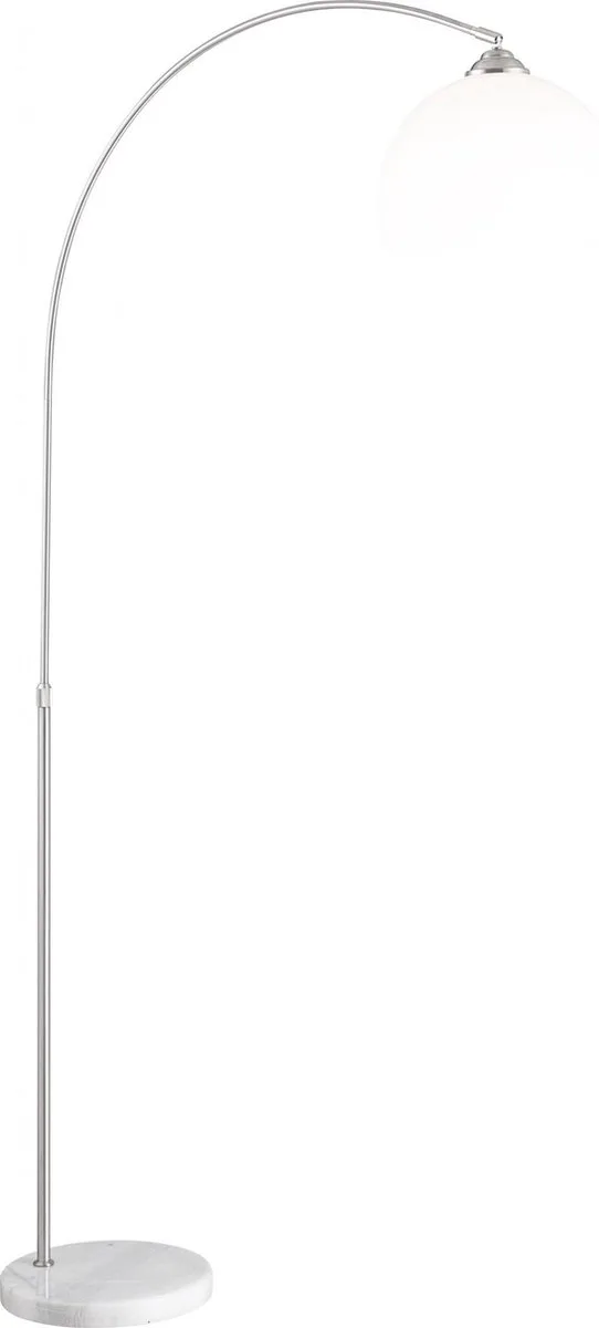 Vloerlamp Globo New Castle - Nikkel mat/Marmer/Kunststof