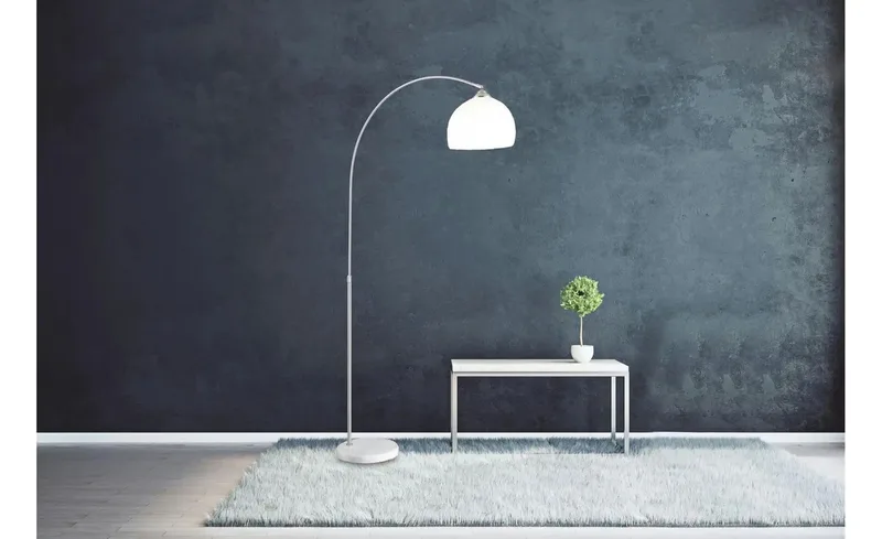 Vloerlamp Globo New Castle - Nikkel mat/Marmer/Kunststof fra Globo i Nikkel mat – produktbillede 3 af 3