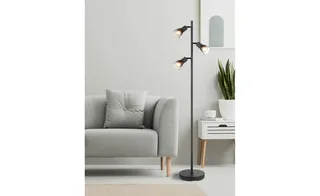 Vloerlamp LAVUS Glas 165.0cm Matt | Gekleurd E27 3-Lichts van Globo in Zwart – productfoto 3 van 3