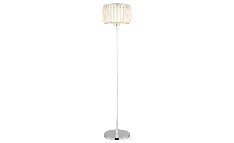 Vloerlamp Maribel, hoogte 150 cm, chroom/transparant, kunststof fra Globo i Krom, Helder, Opaal – produktbillede 3 af 3