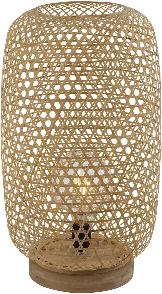 Vloerlamp Modern interieur - H:55cm - E27 - Voor Binnen - Bamboe - Vloerlampen - Staande lamp - Staande lampen - Woonkamer - Slaapkamer de Globo en Marron – photo produit 1 sur 3