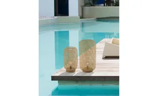 Vloerlamp Modern interieur - H:55cm - E27 - Voor Binnen - Bamboe - Vloerlampen - Staande lamp - Staande lampen - Woonkamer - Slaapkamer de Globo en Marron – photo produit 3 sur 3