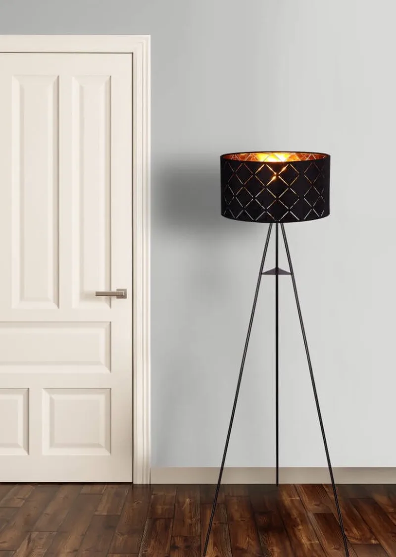 vloerlamp - Sunna - metaal - Ø 69cm - E27 - 15334S fra Globo i Sort – produktbillede