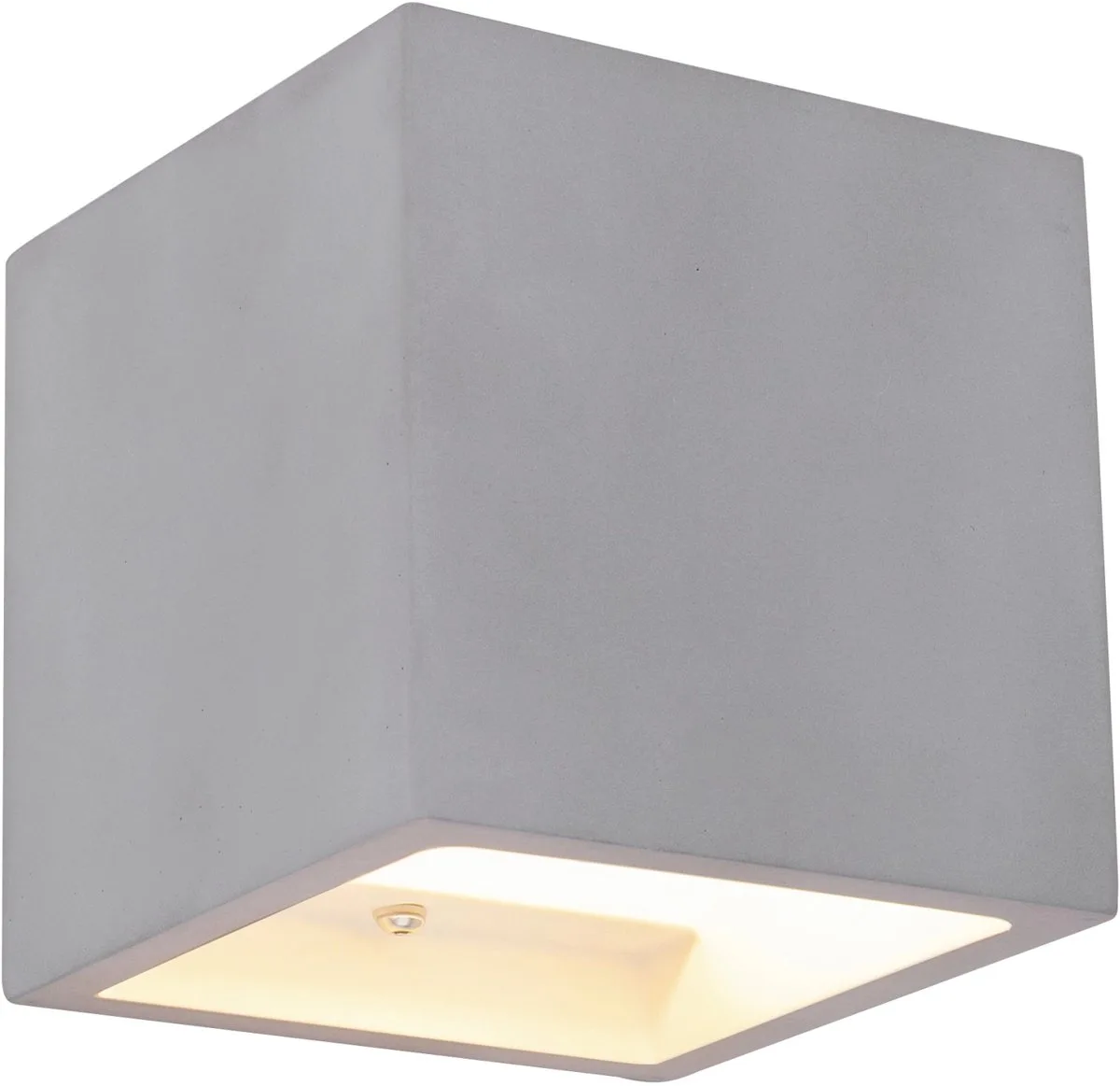 Wandlamp binnen moderne hal op en neer lamp betonnen wandlamp trap binnen, kubusvorm met lichteffect, 1x G9, LxBxH 11,5 x 11,5 x 11,5 cm fra Globo i Grå – produktbillede