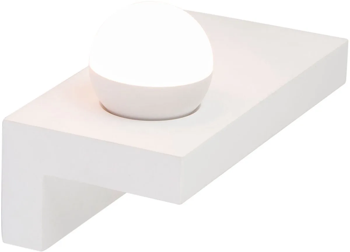 Wandlamp binnen UP lamp eetkamer wandlamp hallamp van gips overschilderbaar, metaal 1x LED 1x 7 Watt 1x 690 lm, BxH 30x17,5 cm, trap de Globo en Blanc – photo produit