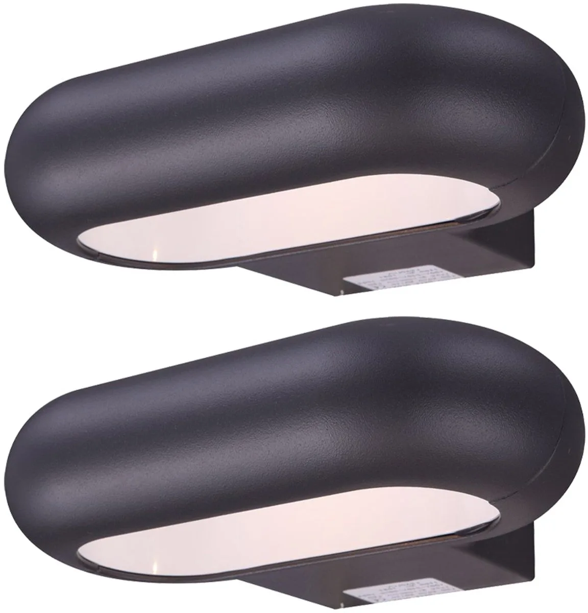 Wandlamp buitenlamp gevelverlichting LED voordeurlamp, downlight, aluminium BxH 22x5,6 cm,set van 2 de Globo en Gris – photo produit