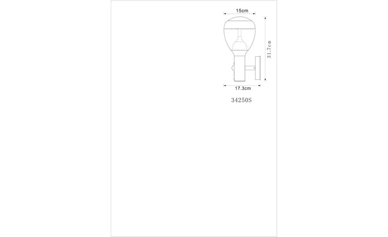 wandlamp Callisto - - metaal - 34250S fra Globo i Mørkegrå – produktbillede 2 af 3