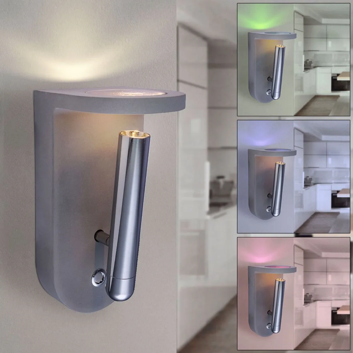 Wandlamp 'Concrete' betongrijs Glas met schakelaar led von Globo in Grau – Produktfoto