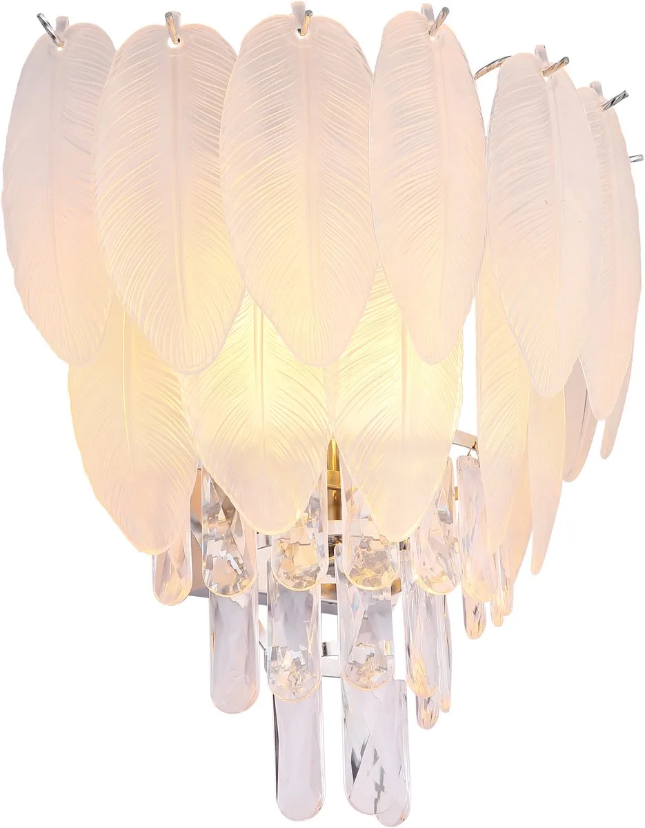 Wandlamp - DALTON - glas - bedlampje - E14 - 15886W fra Globo i Krom – produktbillede
