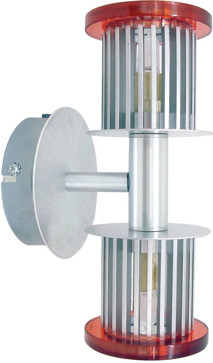 Wandlamp Ganglamp Badkamerlamp Slaapkamerlamp Woonkamerlamp, up & down 2 vlammen, glas oranje, 2x G9 stopcontacten, DxH 12x22cm de Globo en Argent – photo produit