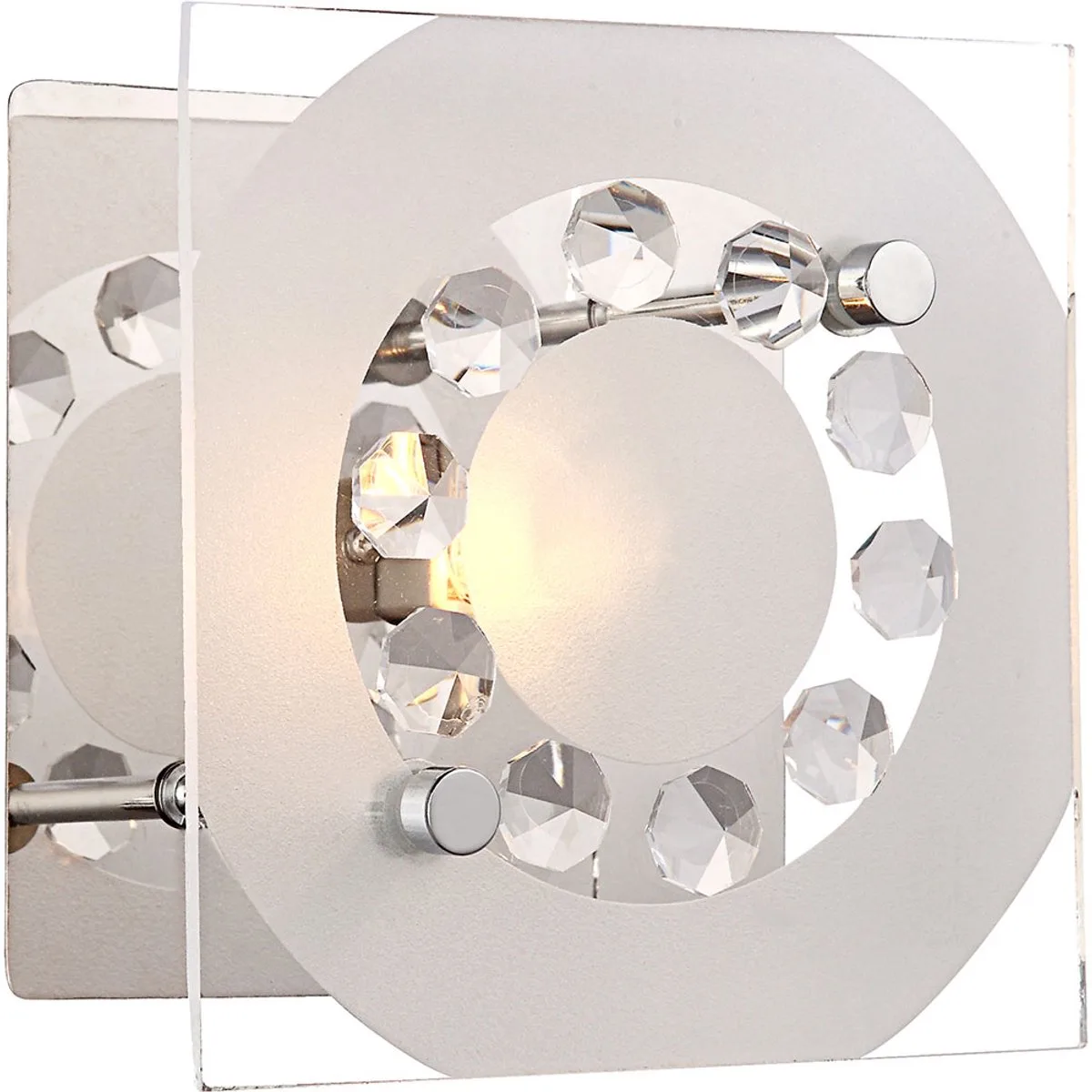 Wandlamp Kristallen lamp Woonkamerlamp Ganglamp chroom, glas, G9, LxBxH 12x12x9 cm de Globo en Argent – photo produit