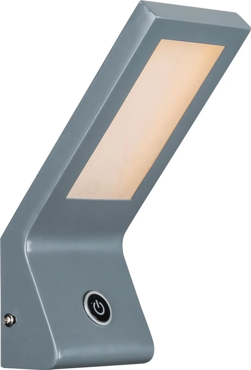 Wandlamp Lamp Slaapkamerlamp Ganglamp Woonkamer, touchdimmer, metaalglas opaal 1x LED 6W 440Lm 3000K, HxB 22x9 cm von Globo in Anthrazit – Produktfoto