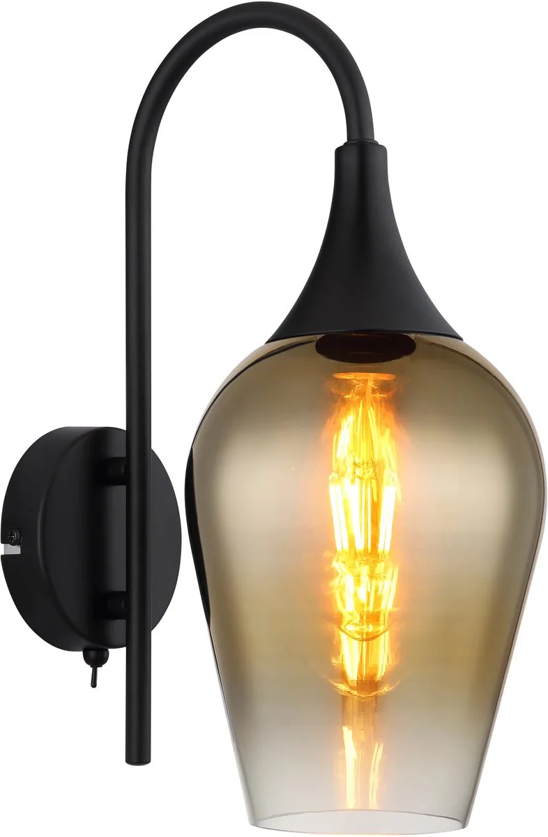wandlamp - LAVUS - glas - bedlampje - E27 - 15552W2 fra Globo i Grøn – produktbillede