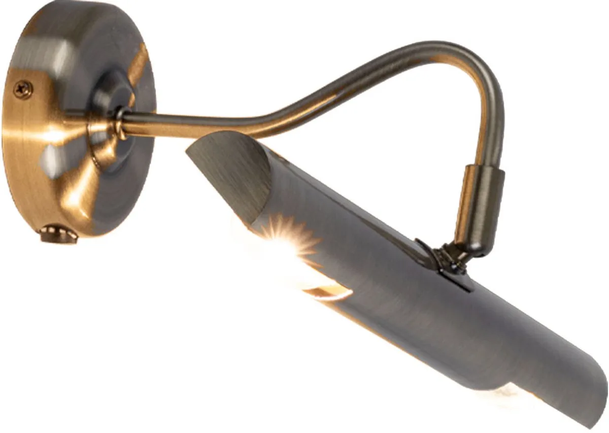 Wandlamp messing wandlamp binnen verplaatsbaar slaapkamer lamp wand foto licht te verstellen, metaal messing, 2x E14, LxD 36x21cm de Globo en Laiton – photo produit