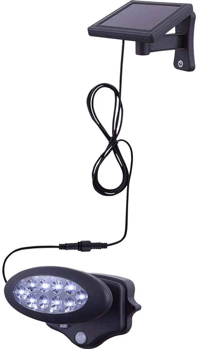Wandlamp met bewegingsmelder Buitenverlichting op zonne-energie Sensor LED-gevelverlichting beweegbaar, BxH 17 x 11,3 cm de Globo en Anthracite – photo produit
