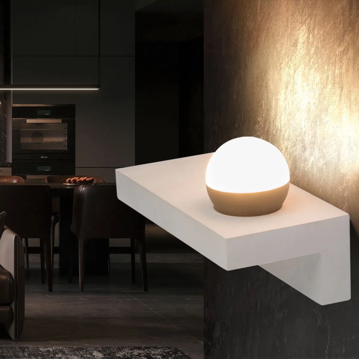 Wandlamp moderne ganglamp slaapkamerlamp LED wandlamp beton, 7W 690lm warm wit, BxH 30x17,5 cm de Globo en Gris – photo produit