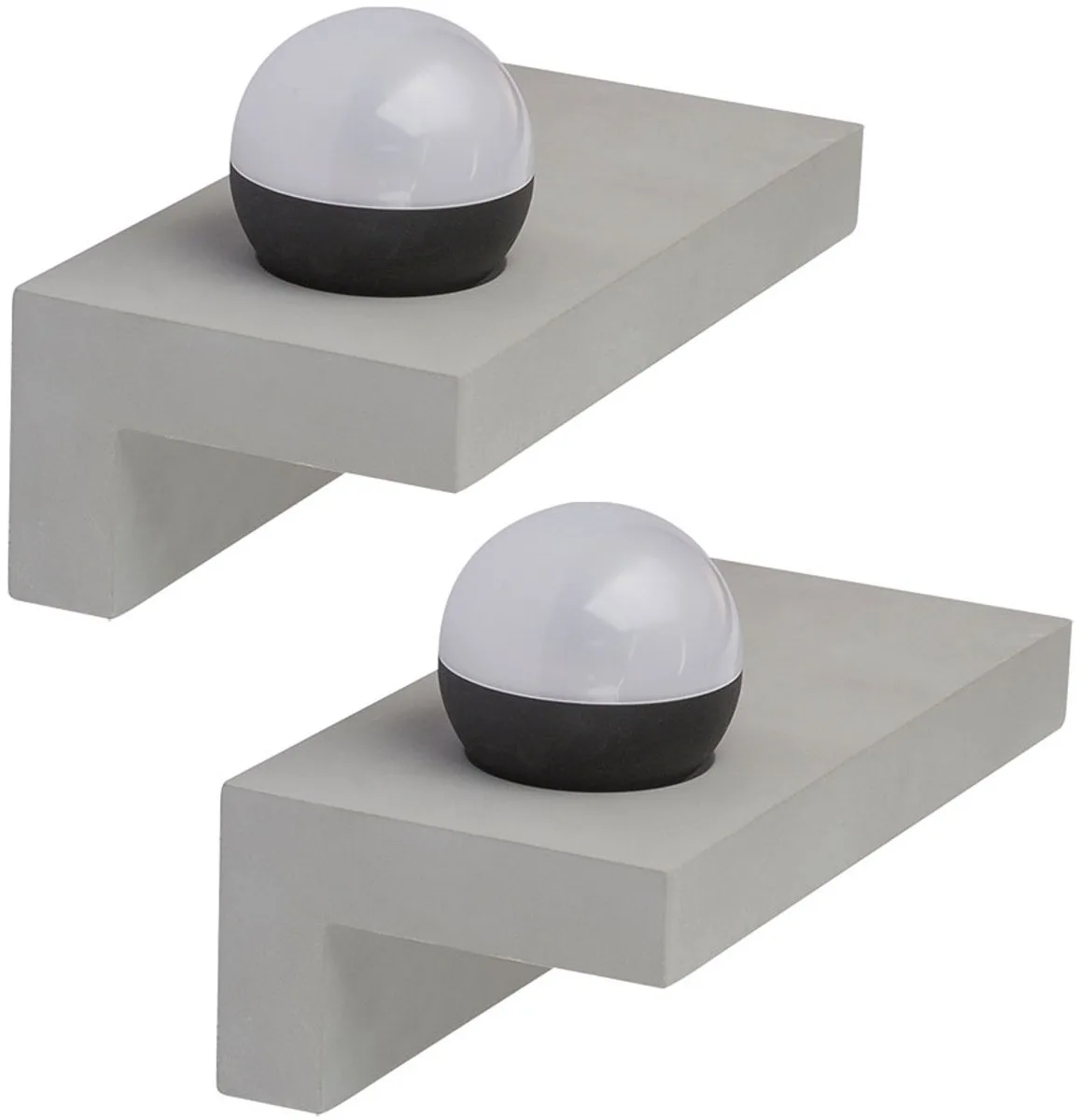 Wandlamp moderne ganglamp slaapkamerlamp LED wandlamp beton, 7W 690lm warm wit, BxH 30x17,5 cm, set van 2 von Globo in Grau – Produktfoto