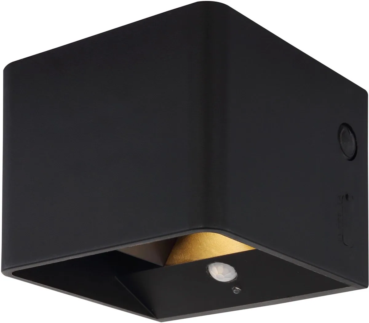 Wandlamp oplaadbare bewegingsmelder wandlamp magneet USB verstelbaar, 1x LED 1W 50Lm warm wit, LxBxH 10,1x10,1x8 cm fra Globo i Sort – produktbillede