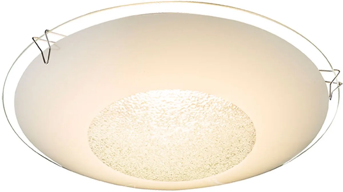 Wandlamp Plafondlamp Woonkamerlamp, glazen kristallen wit, 1x LED 8 watt 500 lumen warm wit, DxH 20x6 cm von Globo in Weiß – Produktfoto