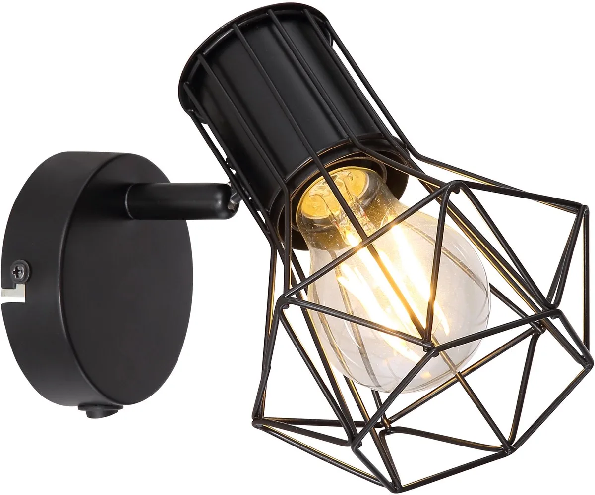 Wandlamp Priska - 54017-1 van Globo in Zwart – productfoto
