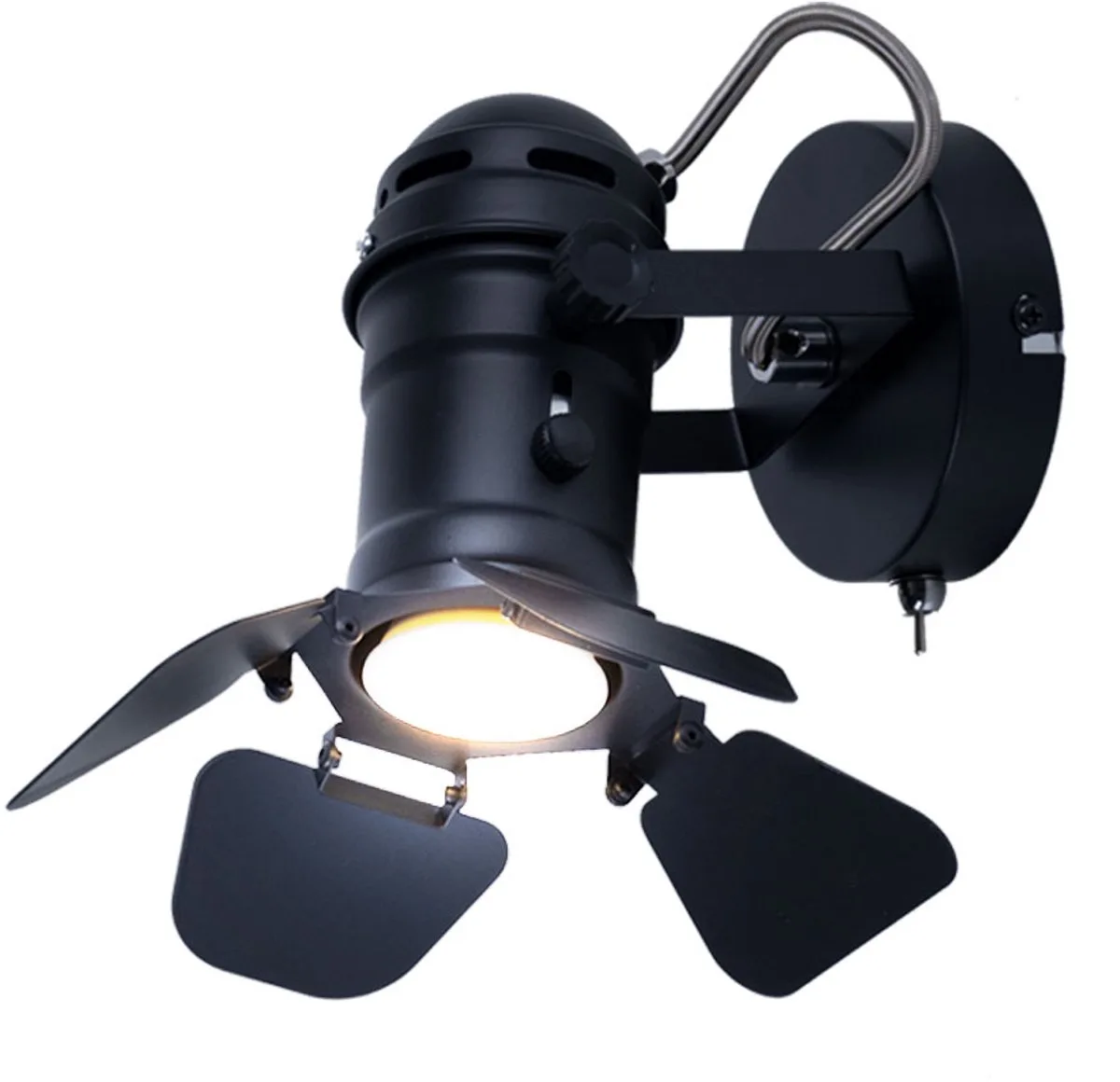 Wandlamp slaapkamer gastenkamer verlichting spot verstelbaar in set incl. LED lamp de Globo en Noir – photo produit