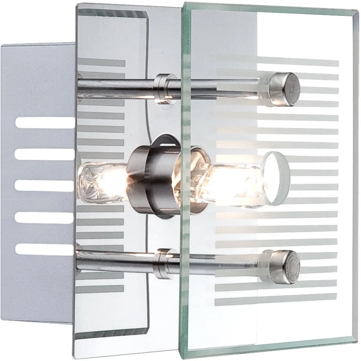Wandlamp Slaapkamer Kantelschakelaar Glas Chroom H 7 cm von Globo in Silber – Produktfoto