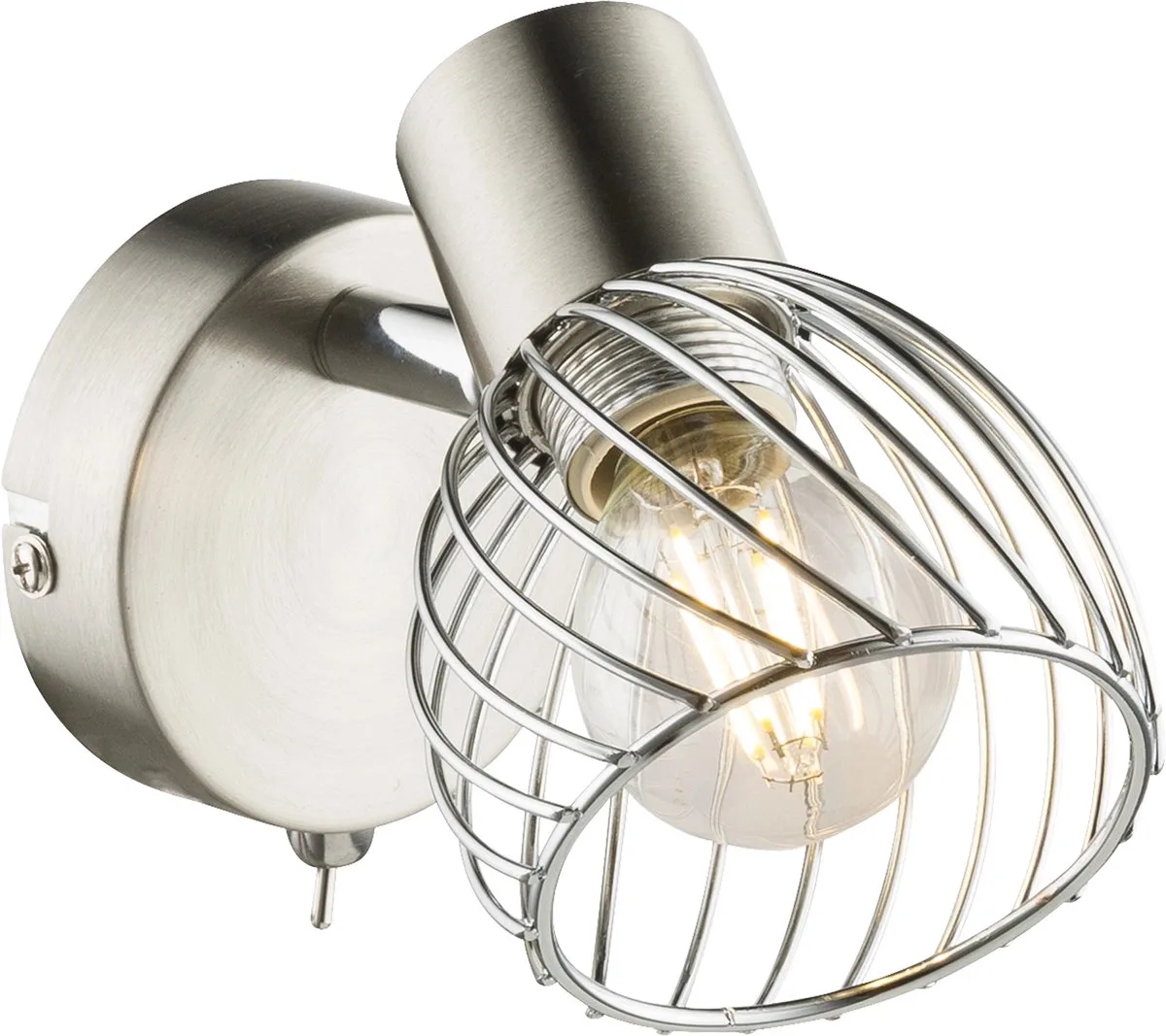 Wandlamp Texas - 54809-1 van Globo in Nikkel – productfoto