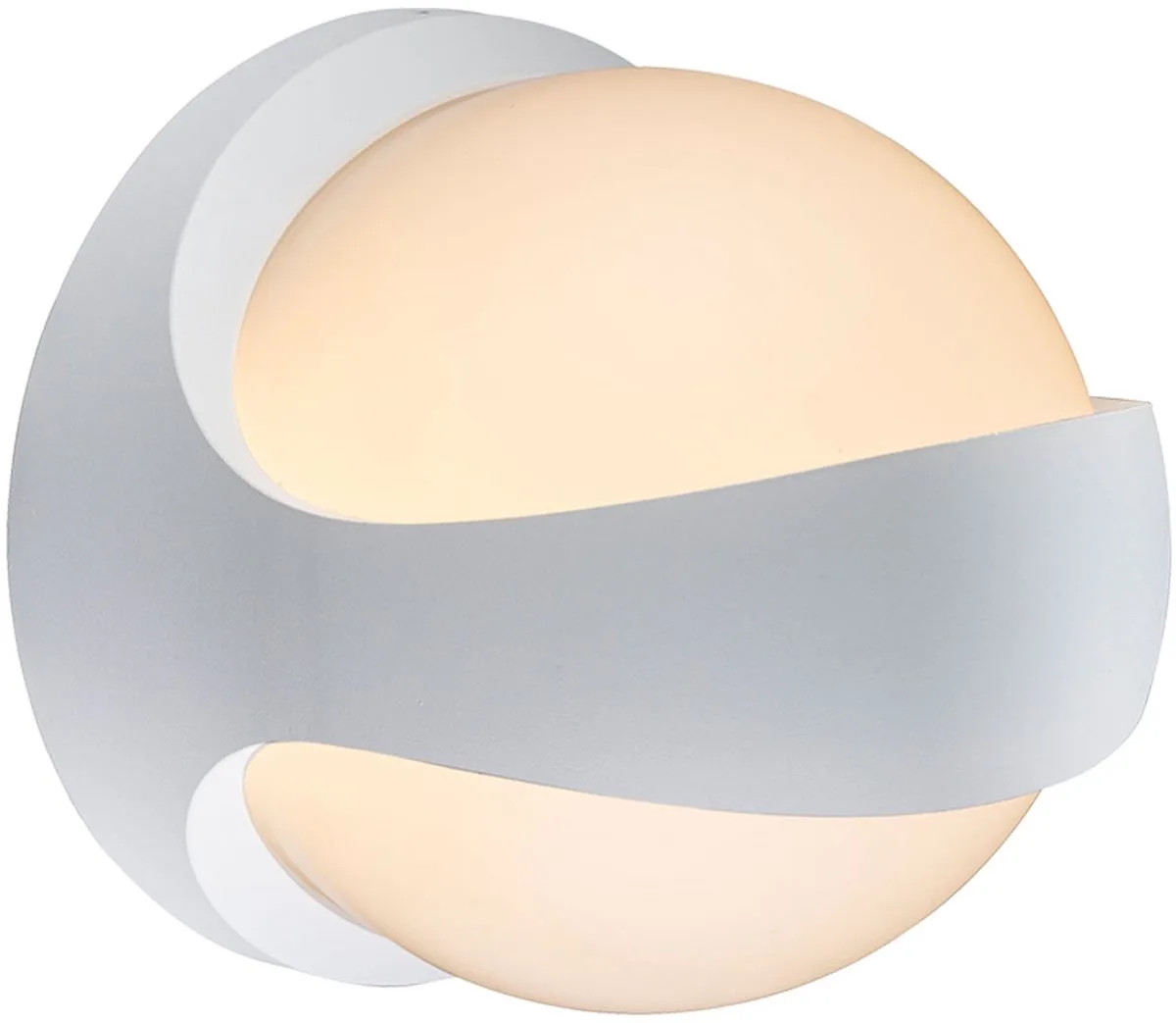 Wandlamp Up Down Buitenlamp Gevelverlichting wit Balkonlamp Bol, aluminium, 1x LED 12W 520Lm warm wit, HxBxA 20x20x18 cm de Globo en Blanc – photo produit