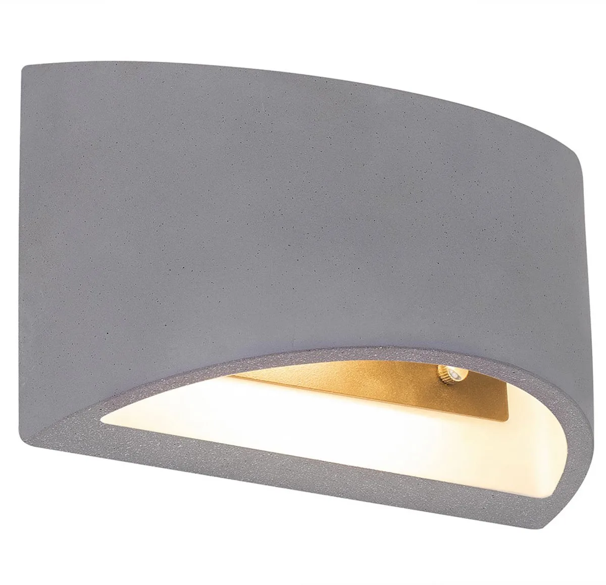 Wandlamp voor binnen, modern, gang, Up and Down-lamp, betonnen wandlamp voor binnentrappenhuis, afgeronde betonnen kap met lichteffect, 1x G9, BxH 20x12 fra Globo i Grå – produktbillede