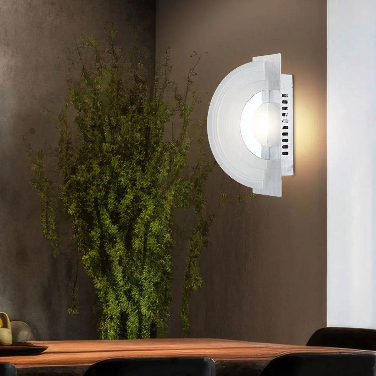 Wandlamp Wandlamp Chroom Eetkamerlamp 1 vlam LED, aluminium, 1x LED, LxB 20x7 cm de Globo en Argent – photo produit