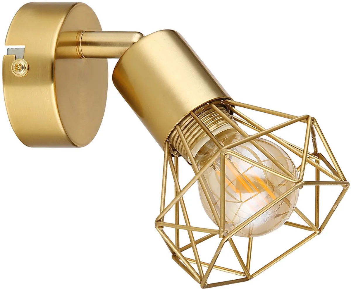 Wandlamp Wandlamp Ganglamp Slaapkamerlamp Woonkamerlamp, metaal beweegbare spot, E14, H 13,5 cm de Globo en Or – photo produit
