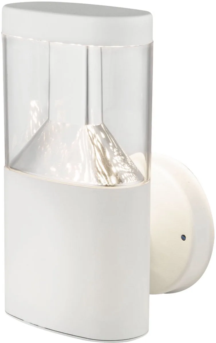 Wandlamp Wandlamp Huis Gevellamp Buitenlamp, weerbestendig IP44 roestvrij staal wit helder, LED 7W 450Lm warm wit, LxBxH 12,6x6,6x23cm de Globo en Blanc – photo produit
