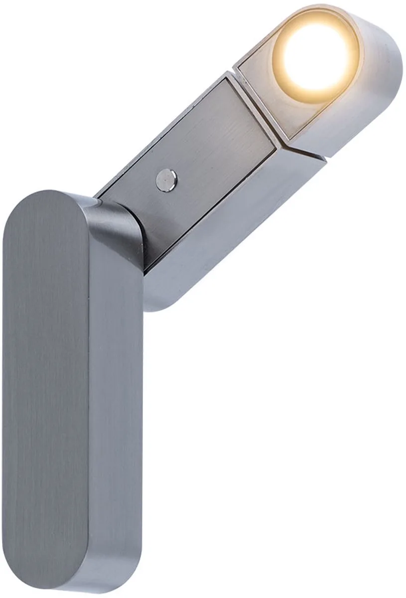 Wandlamp wandlamp spot draaibaar woonkamer spot spiegellamp wandlamp, metaal, 1x LED 3W 270Lm warm wit, B x H x D 7,5 x 23,5 x 14 cm de Globo en Argent – photo produit