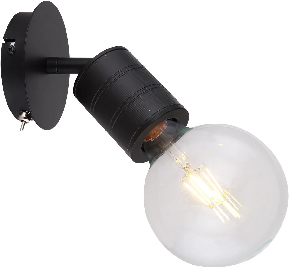 Wandlamp Wandlamp Woonkamer verplaatsbare spot aluminium H 14,5 cm von Globo in Schwarz – Produktfoto