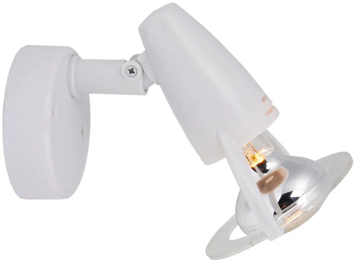Wandlamp Woonkamerlamp Slaapkamerlamp Wandlamp Ganglamp, kunststof, 1x E14 spot verplaatsbaar, H 12 cm de Globo en Blanc – photo produit