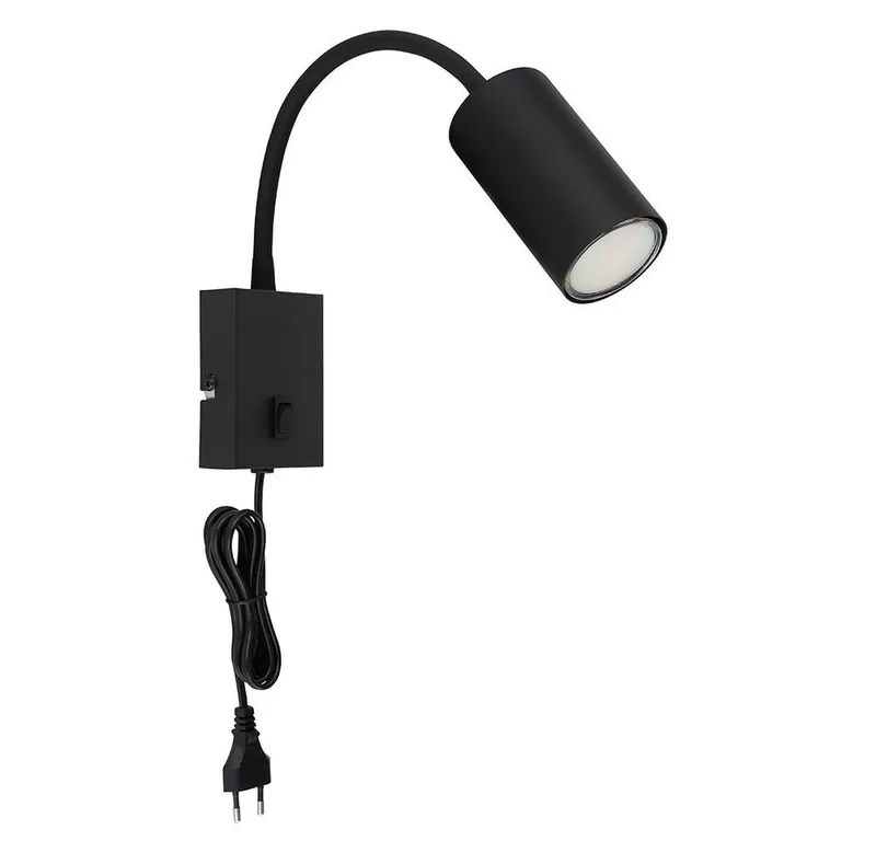 Wandleuchte, Leuchtmittel nicht inklusive, Wandleuchte Schlafzimmerlampe Schreibtischleuchte mit de Globo en Noir – photo produit
